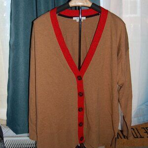 BODEN LARGE BROWN AND RED CARDIGAN